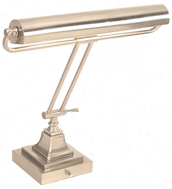 Square Base Solid Brass Piano Lamp In Satin Nickel (01034)