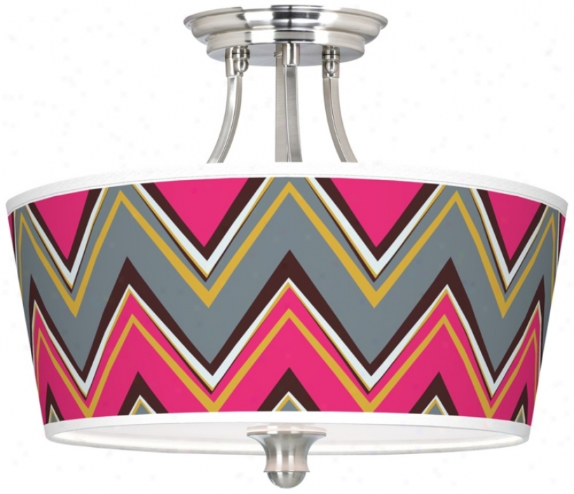 Stacy Garcia 18" Wide Chevron Pride Pink Ceiling Light (m1074-y3635)