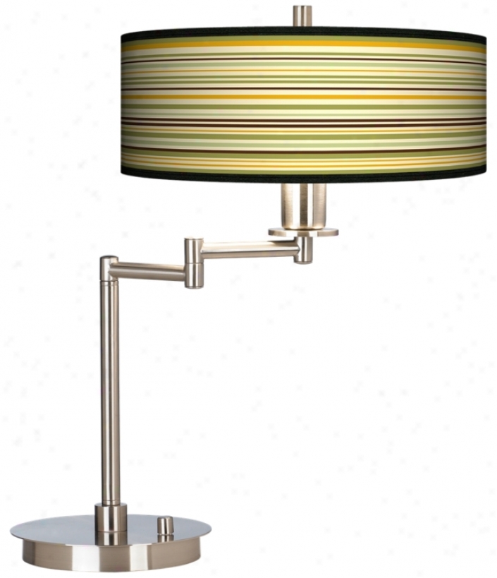 Stacy Garcia Avocado Stripe Giclee Cfl Swing Arm Desk Lamp (61495-j6875)