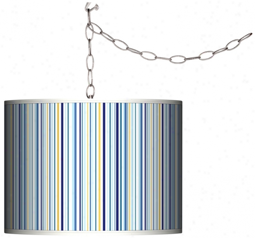 S5acy Garcia Cabaana Stripe Giclee Plug-in Swag Chandelier (f9542-k3481)