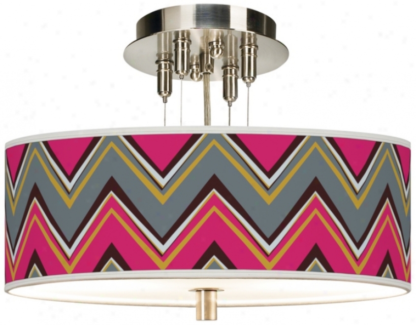 Stacy Garcia Chevron Pride Pink Giclee 14" W Ceiling Light (55369-y3596)