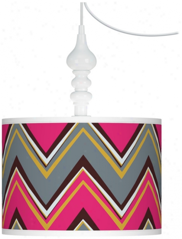 Stacy Garcia Chevron Pride Pink White Swag Chandelier (k3341-y3572)