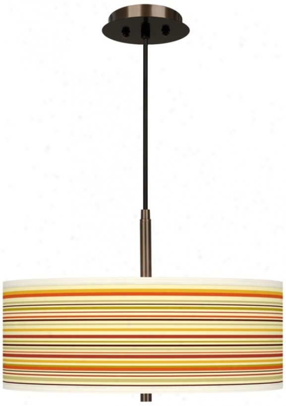 Stacy Garcia Lemongrass Stripe 16" Wide Bronze Pendant (w7783-x9278)