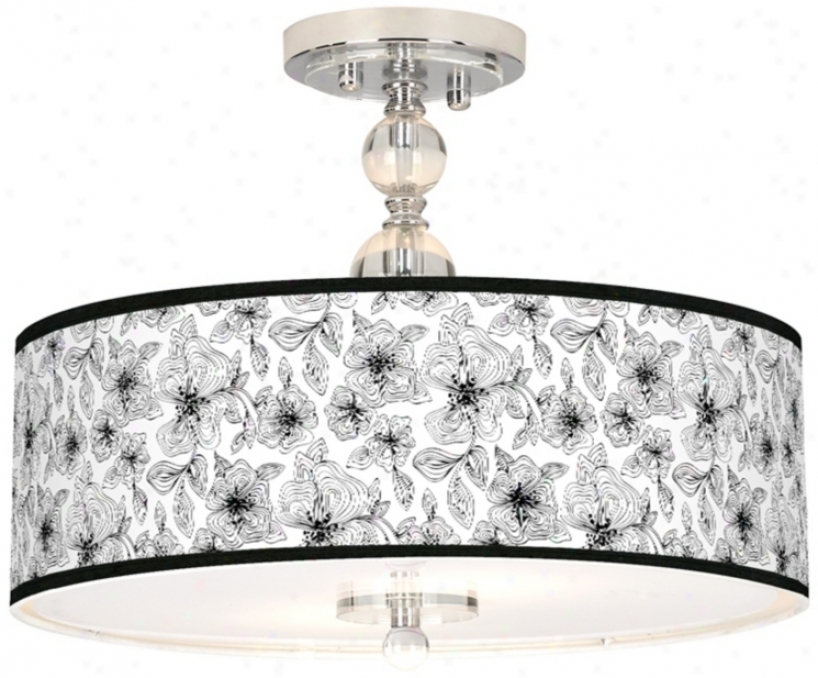 Stacy Garcia Lihear Floral 16" Wide Semi-flush Ceiling Ligt (n7956-u4717)