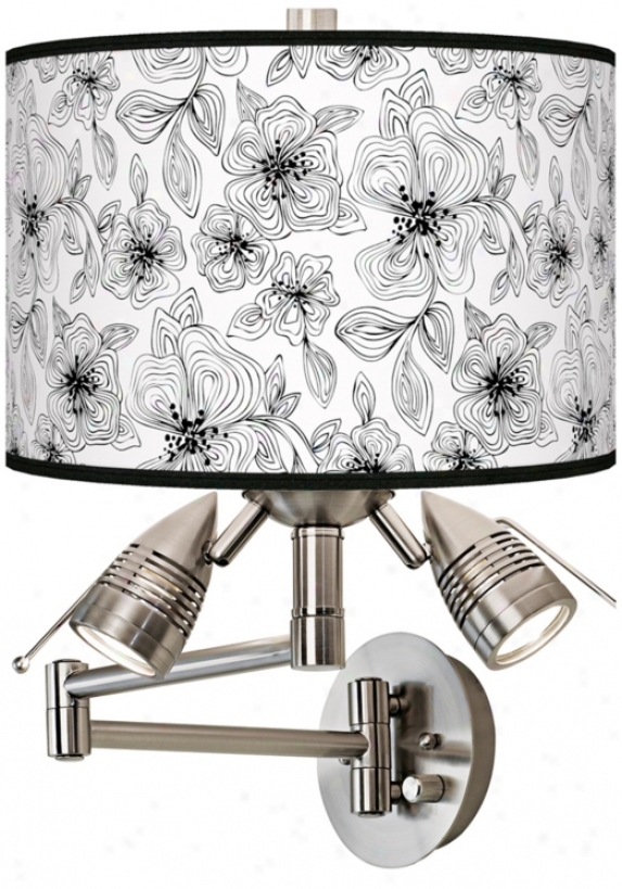 Stacy Garcia Linear Flora Giclee Swing Arm Wall Light (80379-u4731)