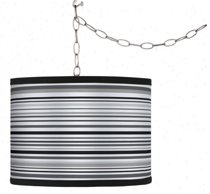 Stacy Garcia Metropoitan Stripe Giclee Plug-in Swag Chandelier (f9542-g9554)