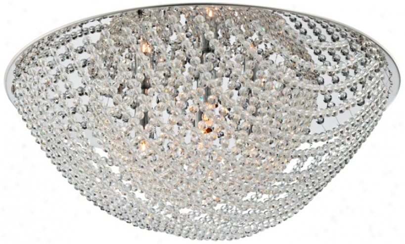 Strung Crysta lFkushmount 17" Wide Ceiling Lighf (x0369)