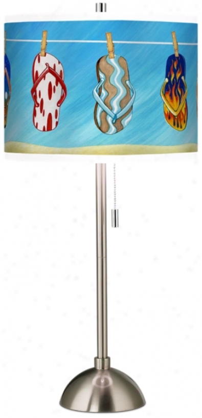 Summer Flip-flops Giclee Brushed Stee lTable Lamp (60757-j0737)