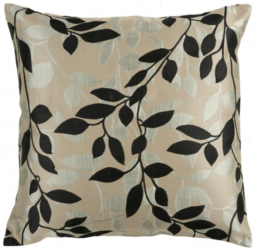 Surya 18" Square Gray And Black Throw Pillow (v3061)