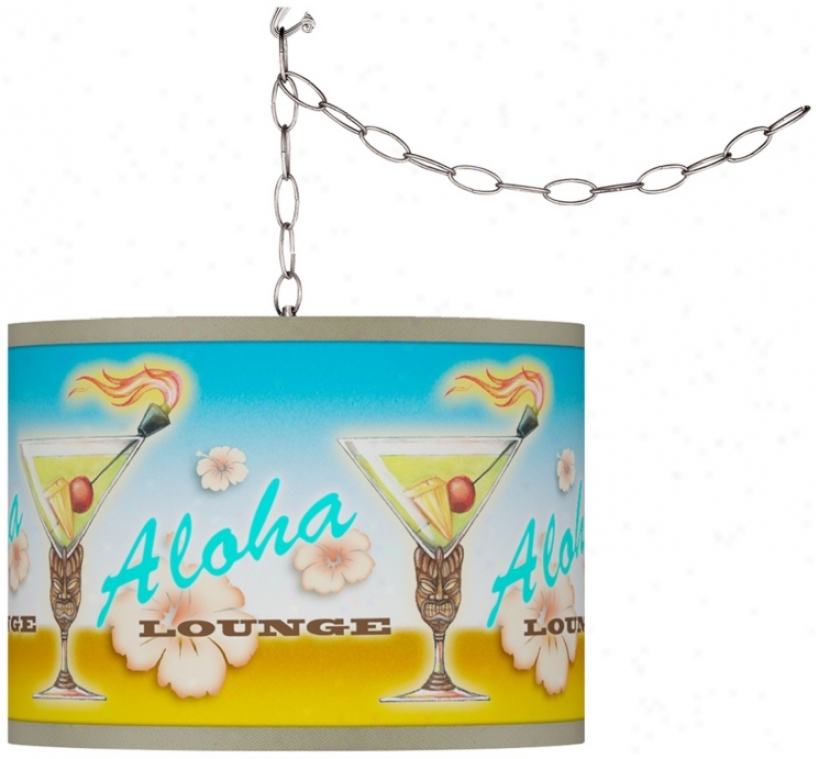 Swag Diction Aloha Lounge Giclee Plug-in Chandelier (f9542-w8786)