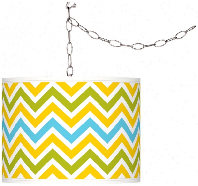 Swag Style Citrus Zig Zag Giclee Plug-in Chandelier (f9542-w3640)