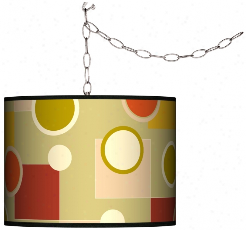 Swag Style Retro Citrus Medley Shade Plug-in Chandelier (f95442-h0905)