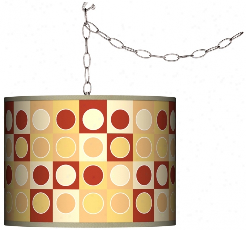 Swag Style Retro Dotted Squares Obscure Plug-in Chandelier (f9542-k2069)