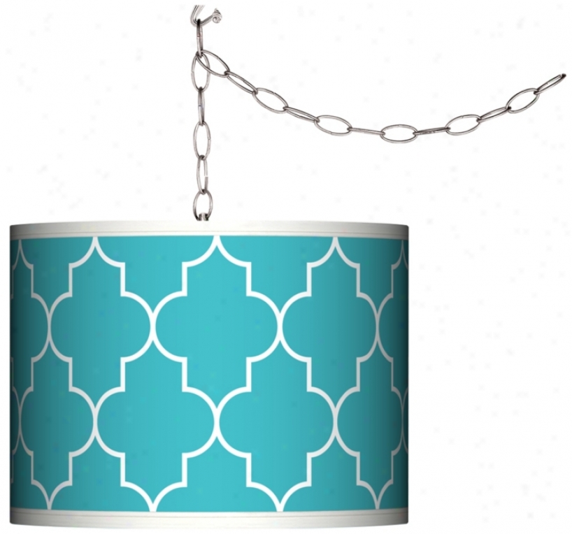 Swag Style Tangier Blue Screen Plug-in Chandelier (f9542-n0633)