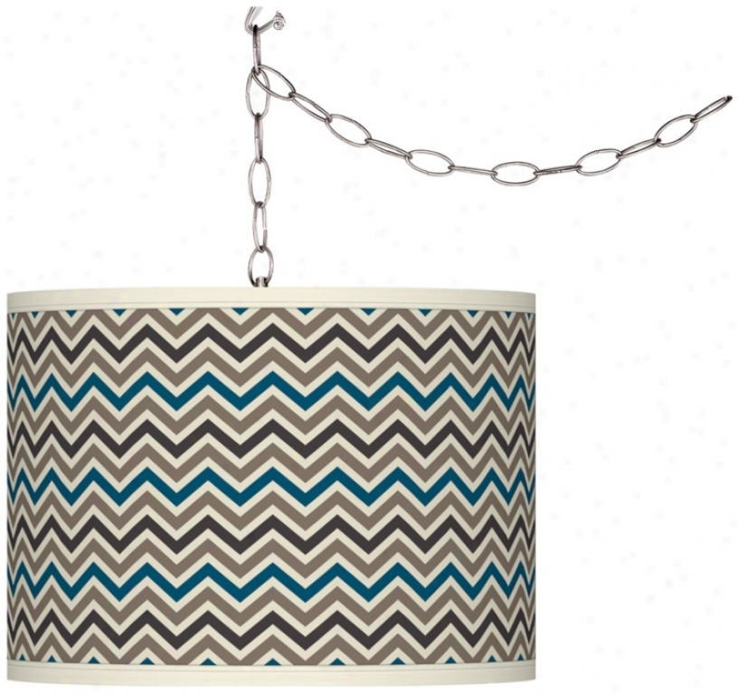 Swag Style Zig Zag Shade Plug-in Chandelier (f9542-x8310)