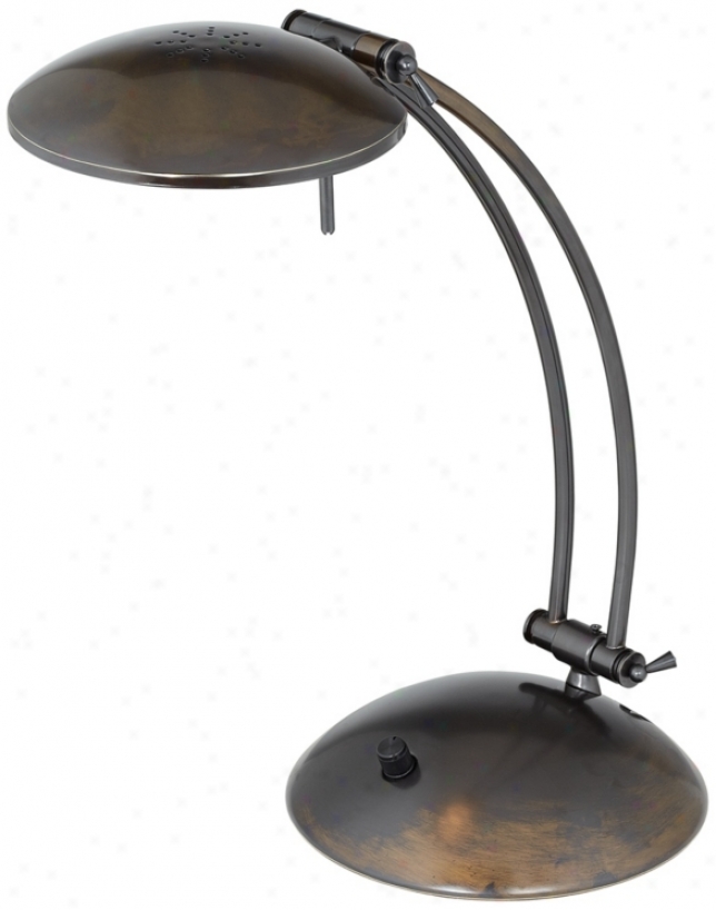 Stoop Arch Design Dark Brown Halogen Desk Lamp (18050)