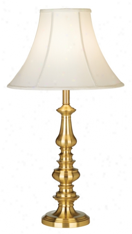 High Satin Brass Finish Candlestick Base Table Lamp (30166)