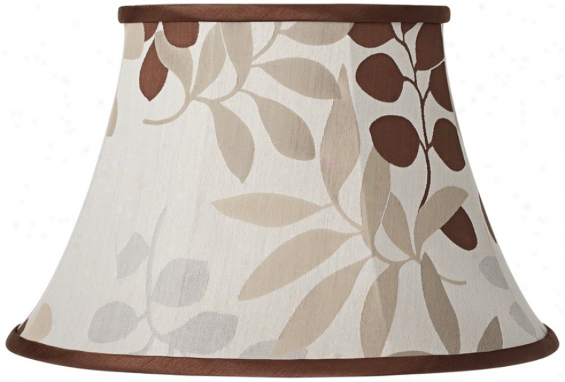 Tan Floral Silhouette Lamp Shade 10x17x11 (spider) (v3787)