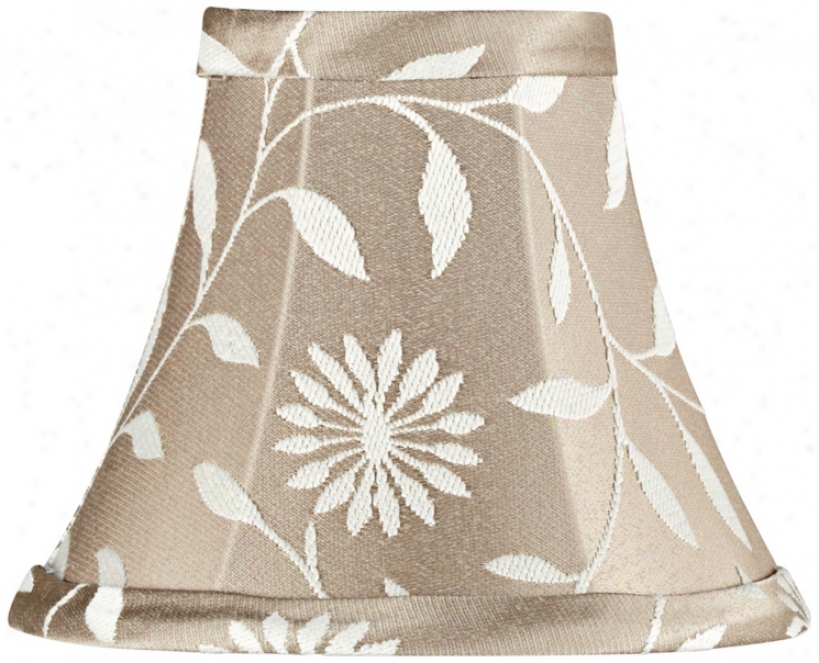 Tan With Floral Fabric Shade 3x6x5 (clip-on) (t8426)