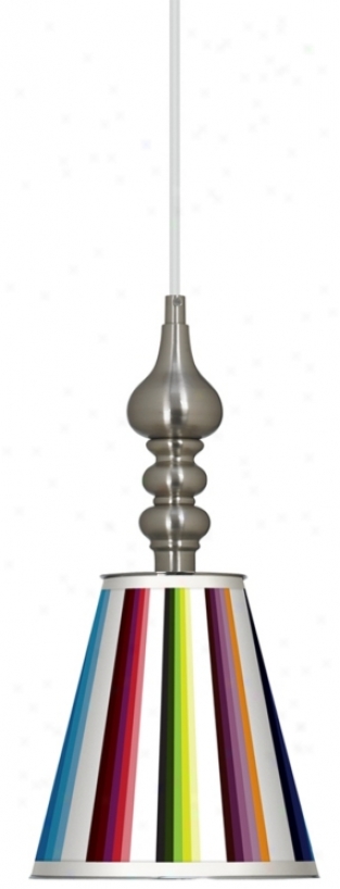 Technocolors 7 1/2" Wide Brushed Steel Mini Pendant (k3338-p7710)