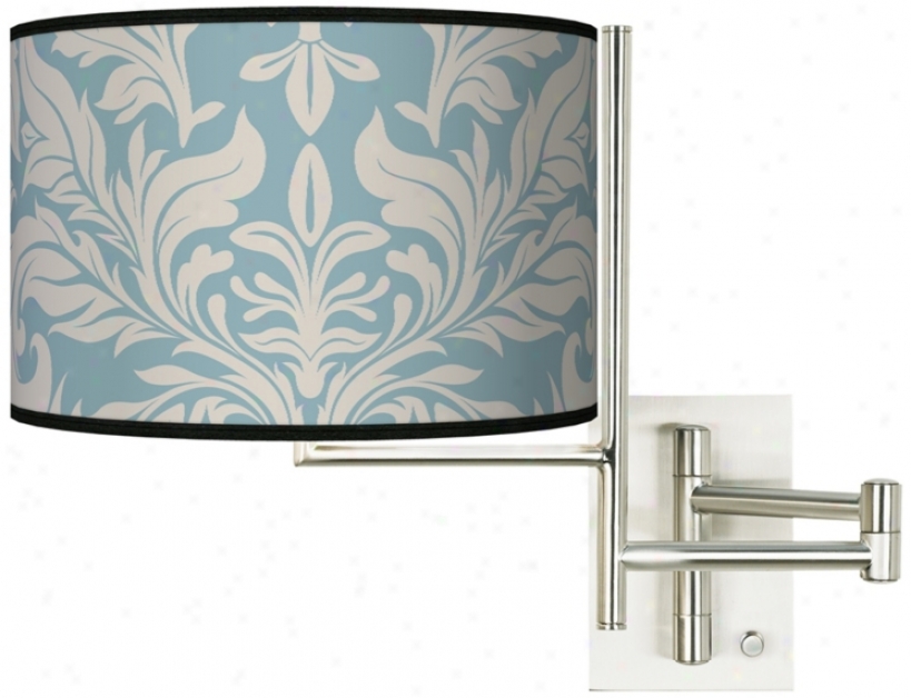 Tempo Ivory Blue Tapestry Plug-in Oscillation Arm Wall Light (k1148-k4481)