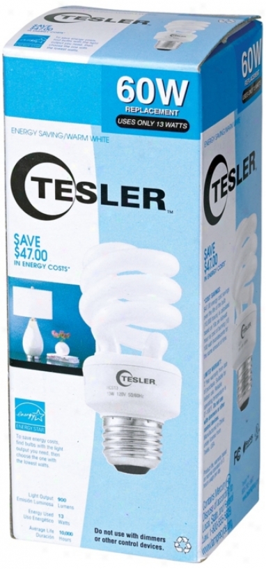 Tesler 13 Watt Warm White Energy Star&#174; Spiral Cfl Bulb (k7795)