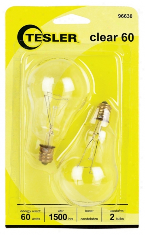 Tesler 60 Watt 2-pack Clear Ceiling Fan Candelwbra Bulbs (96630)