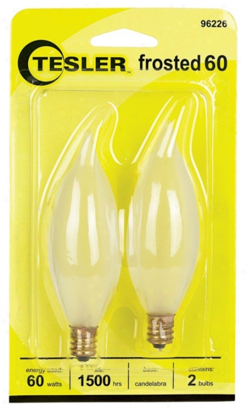 Tesler 60 Watt 2-pack Frosted Bent Tip Candelabra Bulbs (96226)