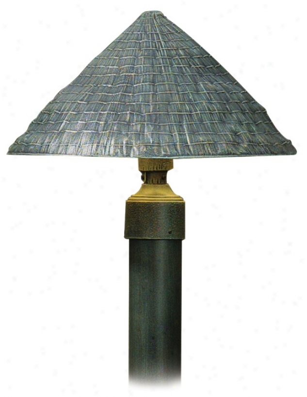 Thatched Roof Shade Verde Finish 34" High Pafh Light (m0034)