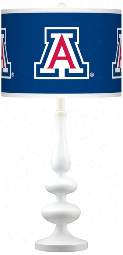 The University Of Arizona Gloss White Table Lamp (n5729-y3324)