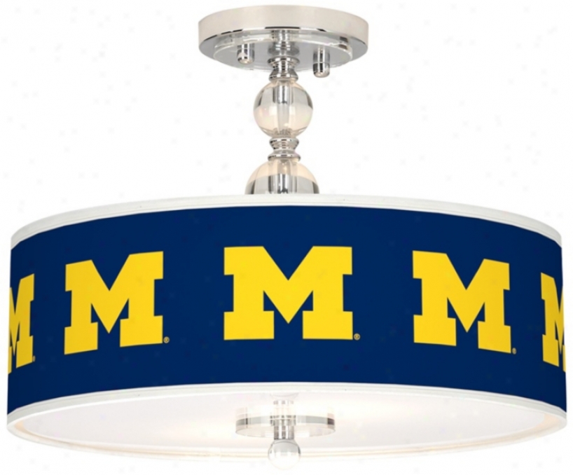 The University Of Michigan 16" Wide Semi-flush Ceiling Light (n7956-y4674)