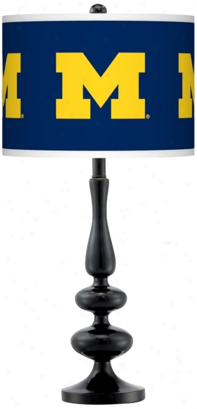 The University Of Michigab Gloss Black Table Lamp (n5714-y4694)