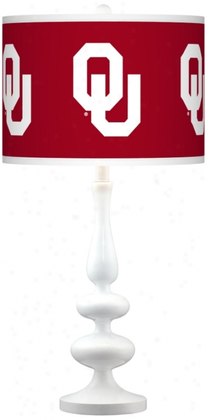 The University Of Oklahoma Gloss White Table Lamp (n5729-y3340)