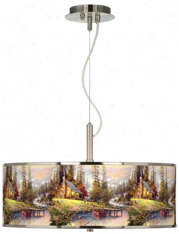 Thomas Kinkade A Peaceful Retreat 20" Pendant Light (t6343-w8960)