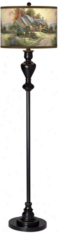 Thomae Kinkade A Peaceful Spell Black Bronze Floor Lamp (w9956-x2937)