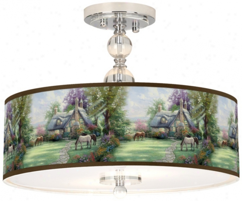 Thomas Kinkade A Complete Summer Day 16" Ceiling Lighf (n7956-w7981)