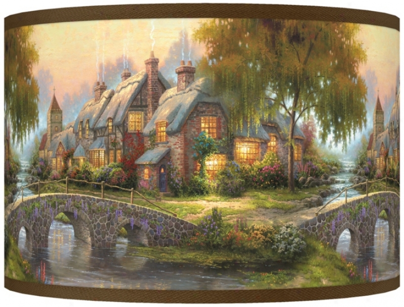 Thomas Kinkade Cobblestone Bridge Shade 12x12x8.5 (j8517-w8840)