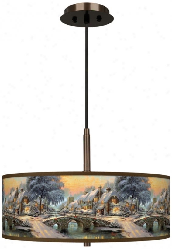 Thomas Kinkade Cobblestone Christmas Brnoze Pendant Chandelier (w7783-y2723)