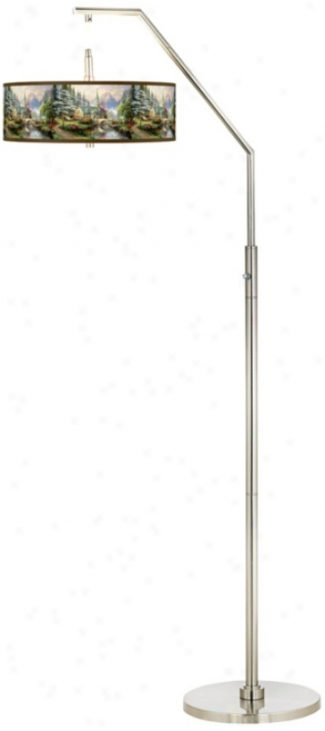 Thomas Kinkade Dogwood Chapel Arc Floor Lamp (h5361-w7036)