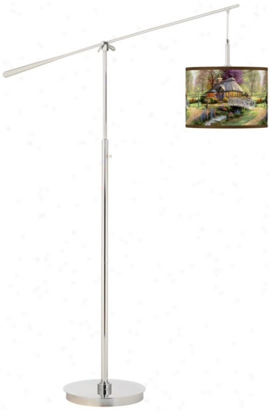 Thomas Kinkade Friendship Cottage Boom Arm Fkoor Lamp (n0749-w7020)