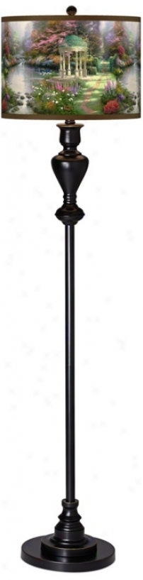 Thomas Kinkade Garden Of Prayer Black Bronze Floor Lamp (w9956-x2938)