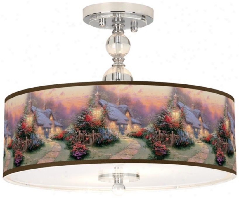 Thomas Kinkade Glory Of Evening 16" Ceiling Light (n7956-w7138)