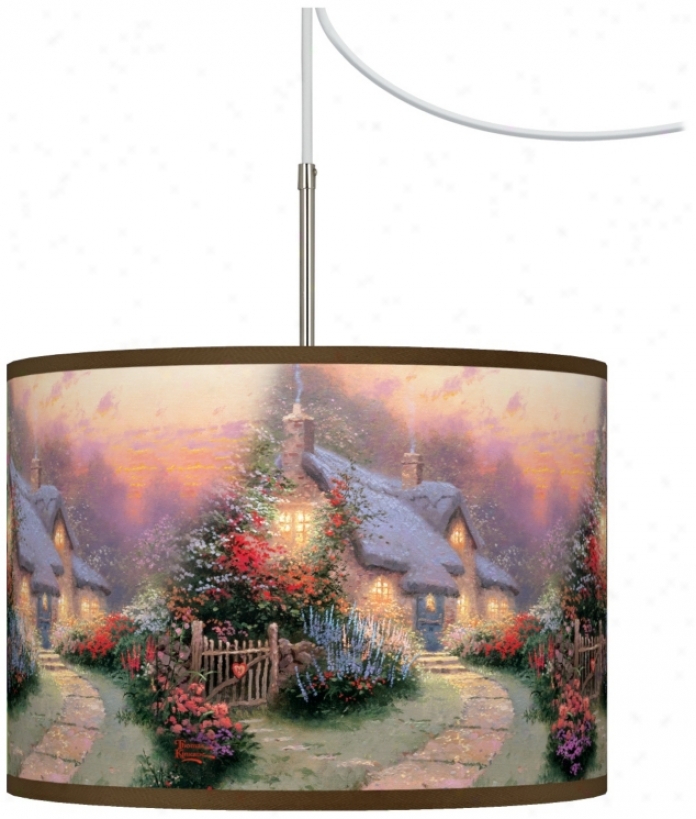 Thomas Kinkade Glory Of Evening Giclee Plug-in Swag Chandelier (t630-w7266)