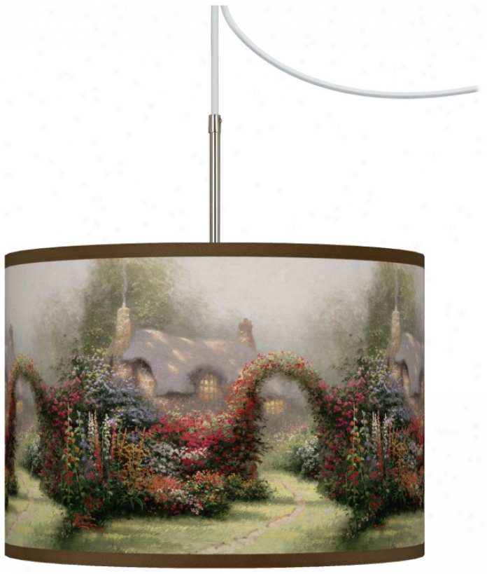 Thomas Kinkade Glory Of Morning Giclee Plug-in Swag Chandelier (t6330-w7267)