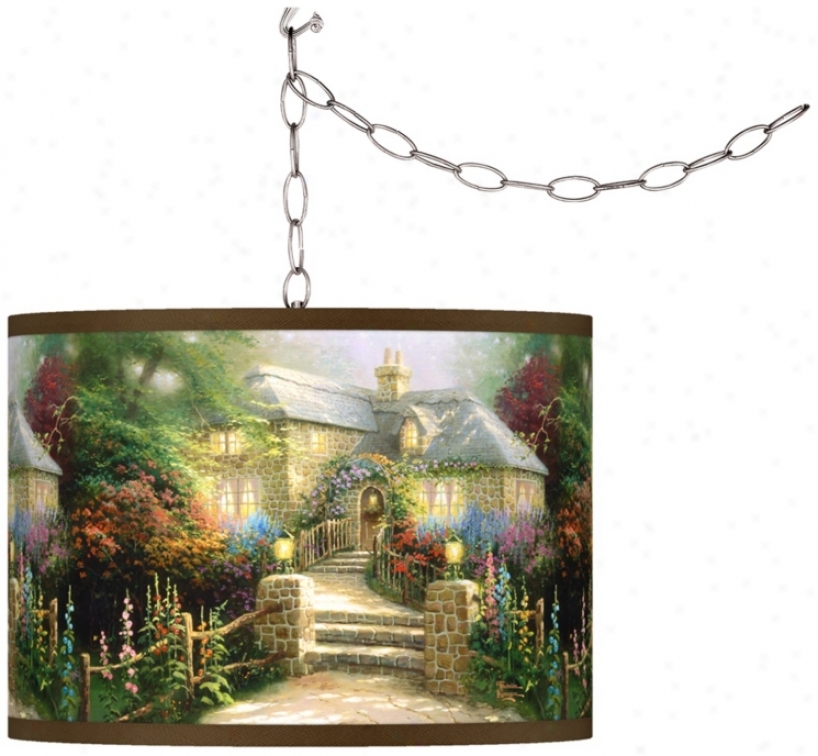 Thomas Kinkade Hollyhock House Swag Chandelier (f9542-w8795)