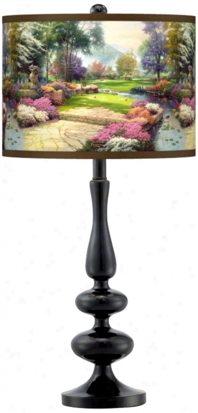 Thomas Kinkade Quickening Waters Golfer's Paradise Glow Lamp (n5714-w8698)