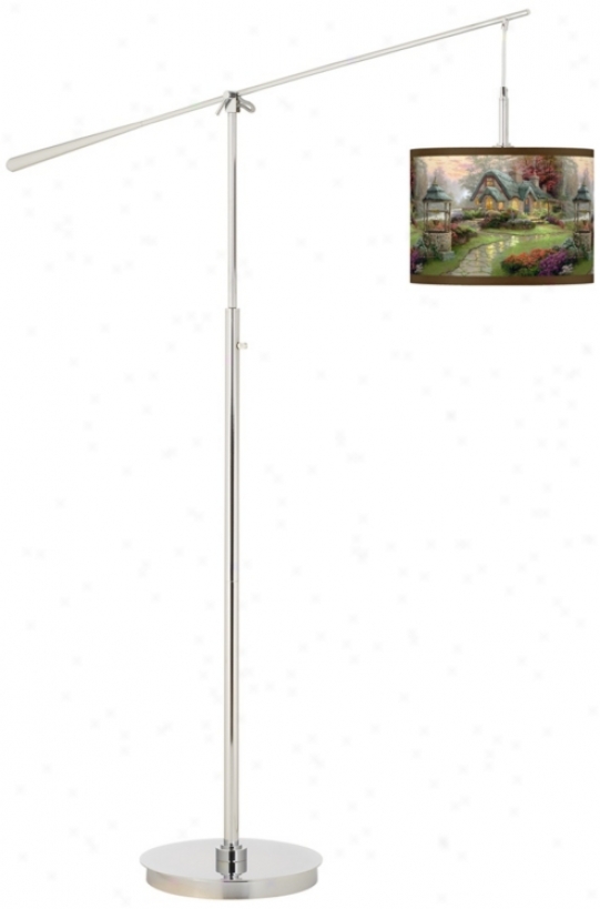 Thomas Kinkade Make A Wish Cottage Boom Arm Floor Lamp (n0749-w7024)