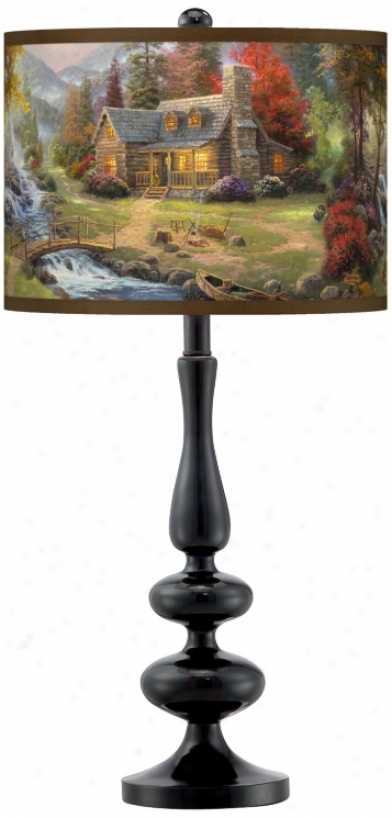 Thomas Kinkade Mount Paradise Giclee Glow Table Lamp (n5714-w8700)