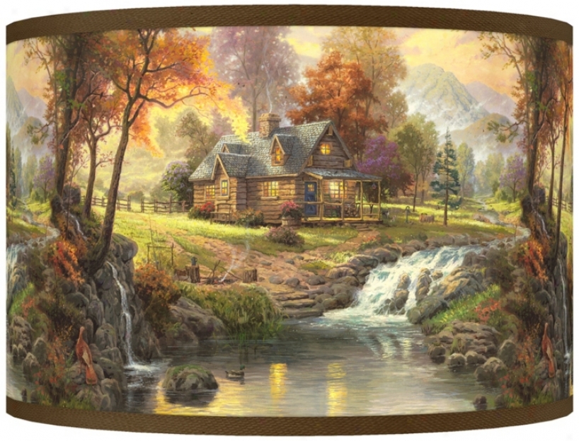 Thomas Kinkade Mountain Retreat Shade 12x12x8.5 (j8517-w8848)