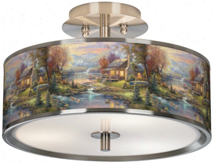 Thomas Kinkade Nature's Paradixe 14" Wide Ceiling Light (t6396-w8977)